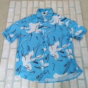 Colorful Short Sleeve Button Down Shirt